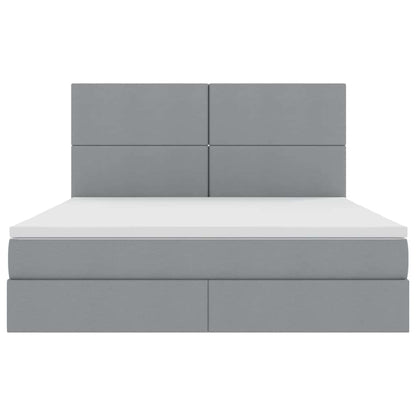 Opslag bed met matras Lichtgrijs 180 x 200 cm Nep Leer