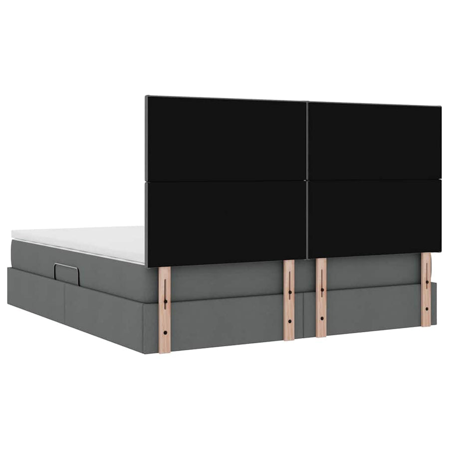 Opslag bed met matras Donkergrijs 180 x 200 cm Nep Leer
