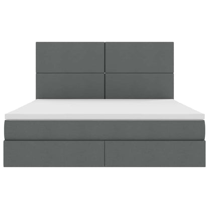 Opslag bed met matras Donkergrijs 180 x 200 cm Nep Leer