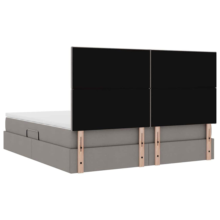 Opslag bed met matras met opslag Taupe 180 x 200 cm Nep Leer