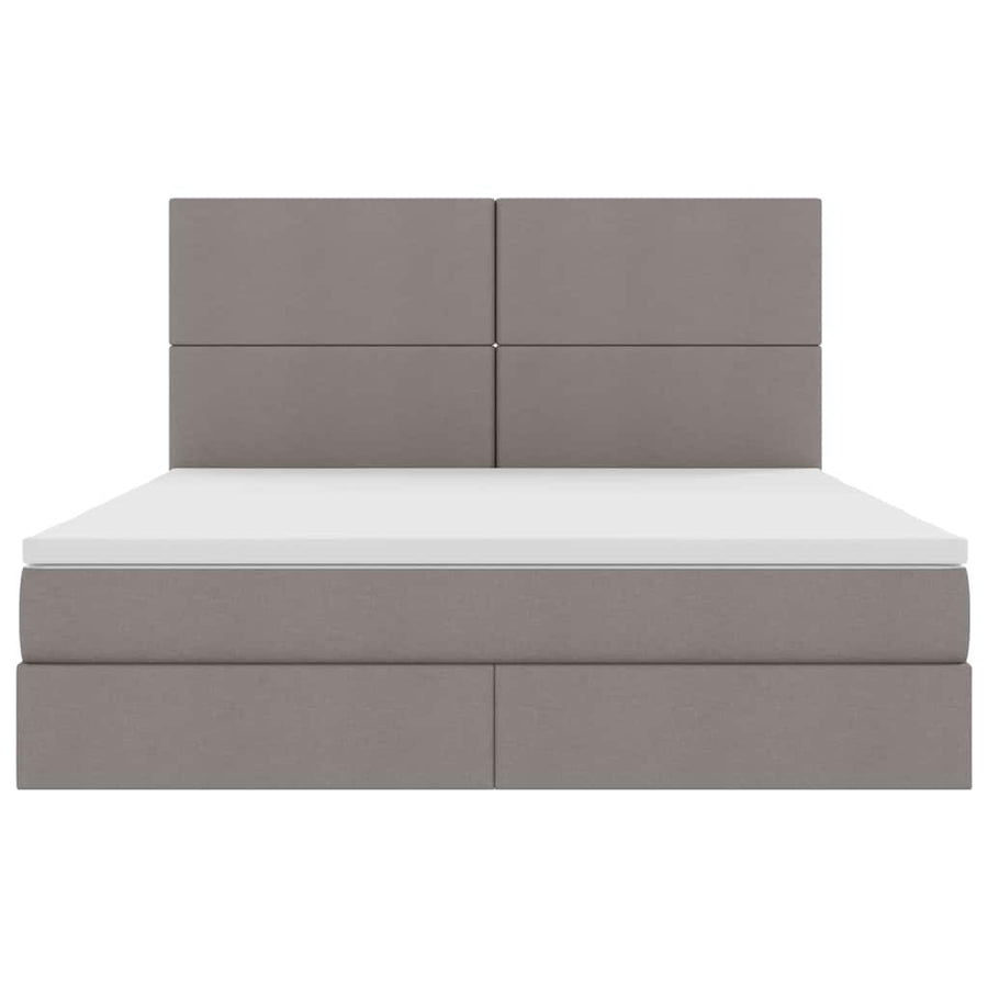 Opslag bed met matras met opslag Taupe 180 x 200 cm Nep Leer