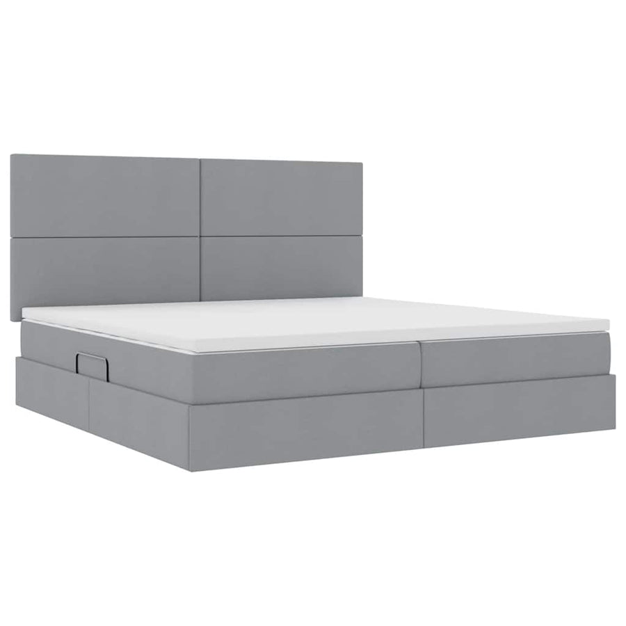 Opslag bed met matras Lichtgrijs 200 x 200 cm Nep Leer