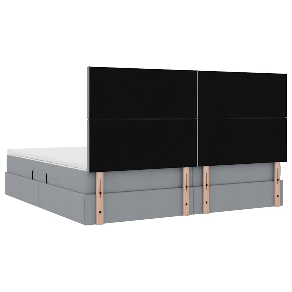 Opslag bed met matras Lichtgrijs 200 x 200 cm Nep Leer