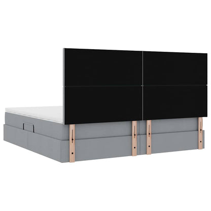 Opslag bed met matras Lichtgrijs 200 x 200 cm Nep Leer