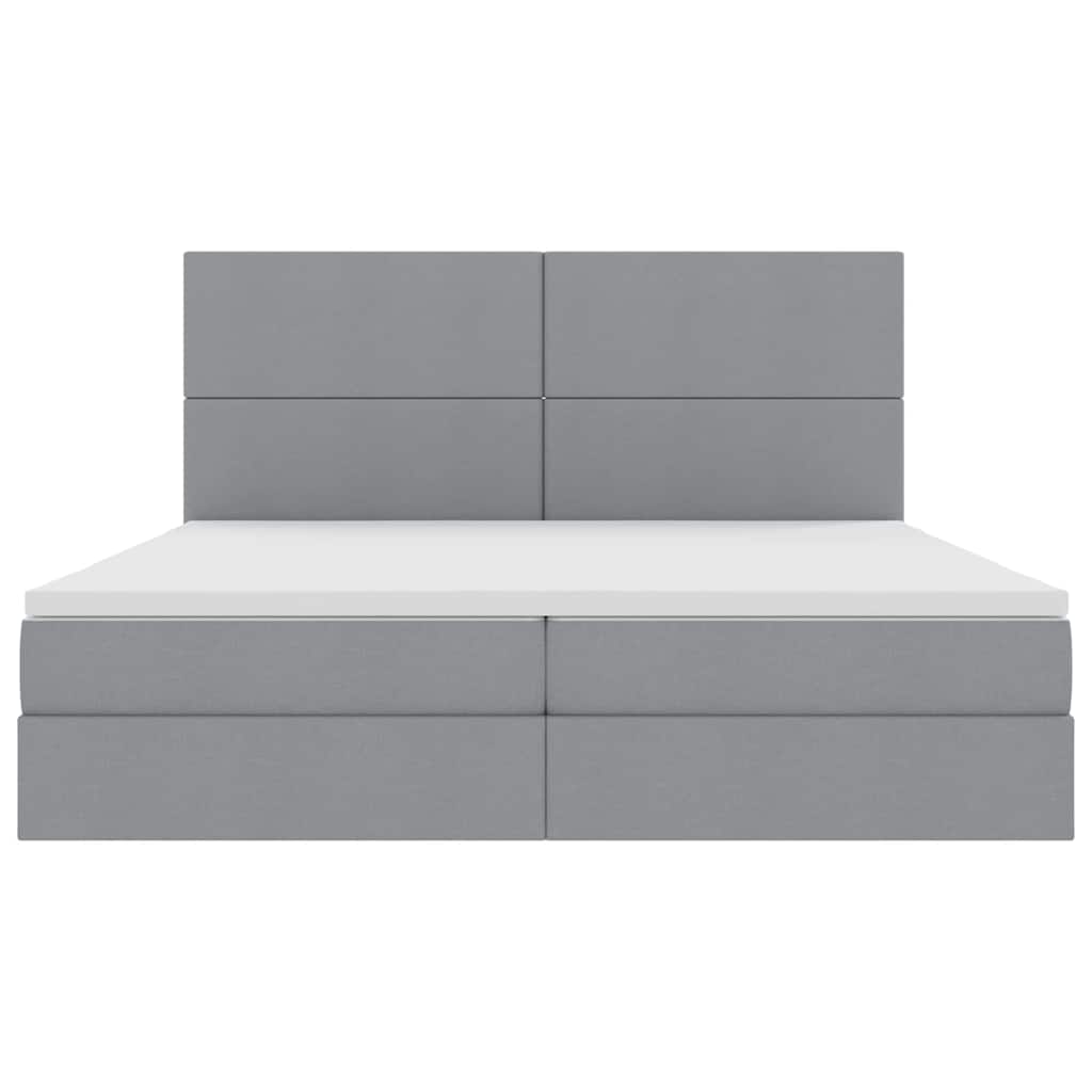 Opslag bed met matras Lichtgrijs 200 x 200 cm Nep Leer