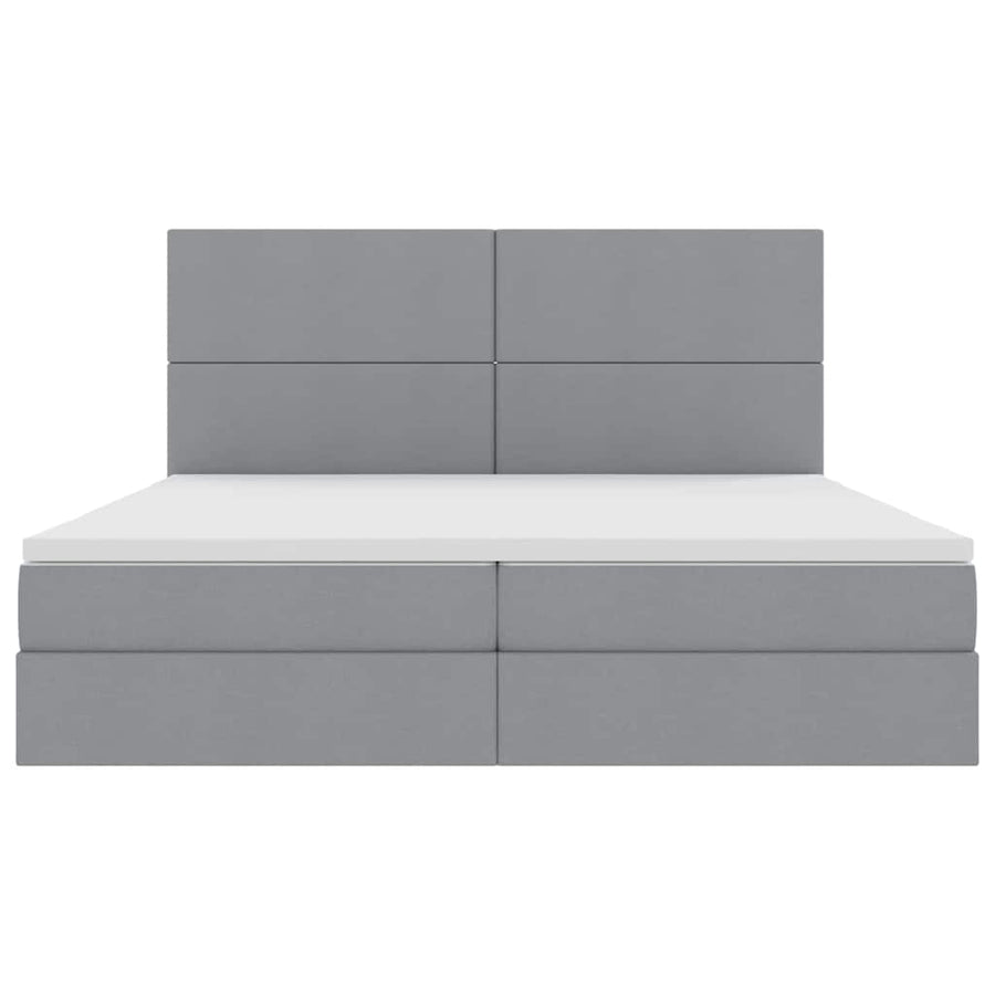 Opslag bed met matras Lichtgrijs 200 x 200 cm Nep Leer