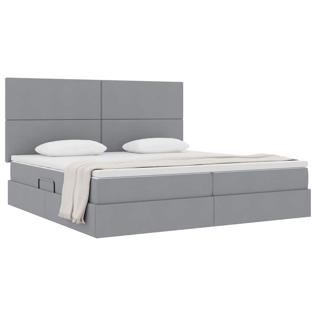Opslag bed met matras Lichtgrijs 200 x 200 cm Nep Leer