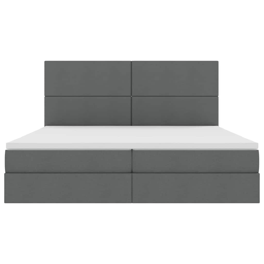 Opslag Bed Met Matras Polyester Donkergrijs 200 x 200 cm Effen ontwerp