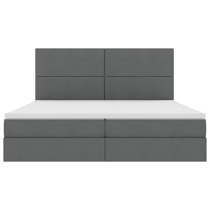 Opslag Bed Met Matras Polyester Donkergrijs 200 x 200 cm Effen ontwerp