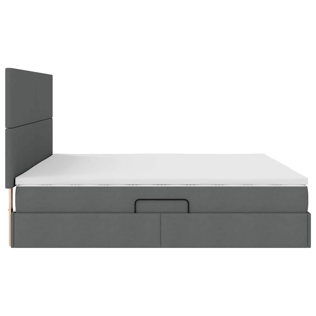 Opslag Bed Met Matras Polyester Donkergrijs 200 x 200 cm Effen ontwerp