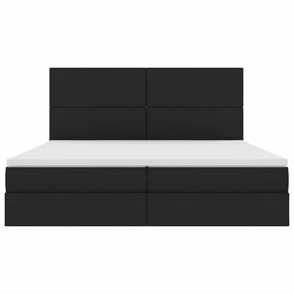 Opslag bed met matras met opslag Zwart 200 x 200 cm Nep Leer