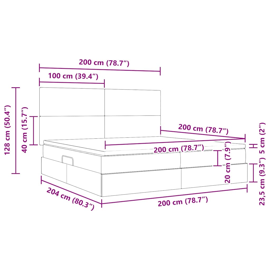 Opslag bed met matras met opslag Zwart 200 x 200 cm Nep Leer