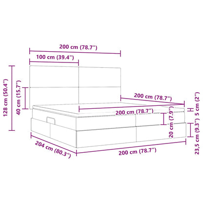 Opslag bed met matras met opslag Zwart 200 x 200 cm Nep Leer