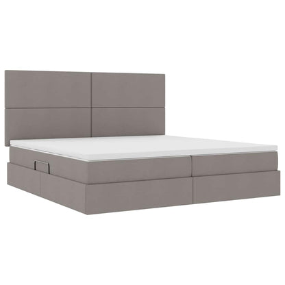Opslag Bed Met Matras Met Matras Polyester Taupe 200 x 200 cm Effen ontwerp