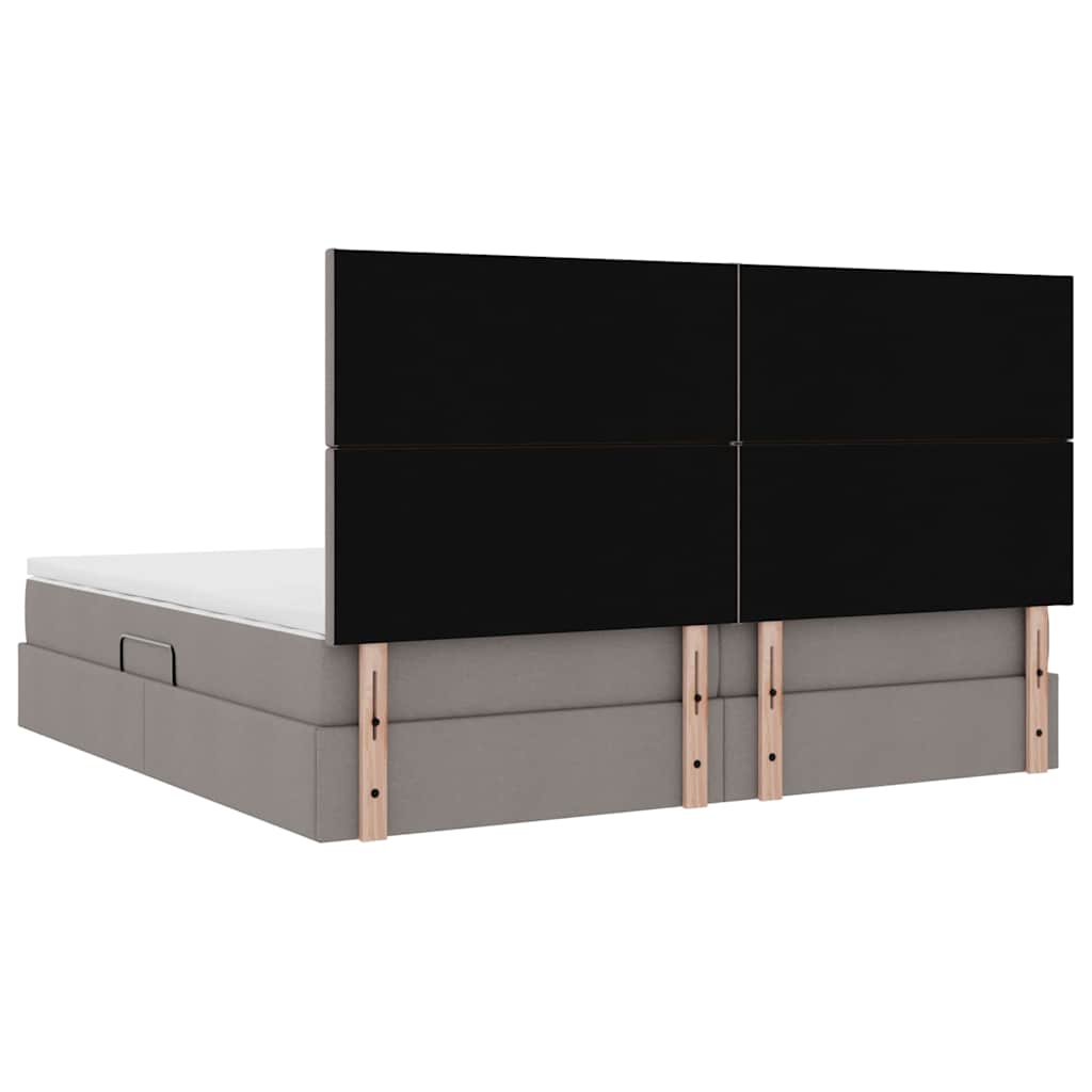Opslag Bed Met Matras Met Matras Polyester Taupe 200 x 200 cm Effen ontwerp
