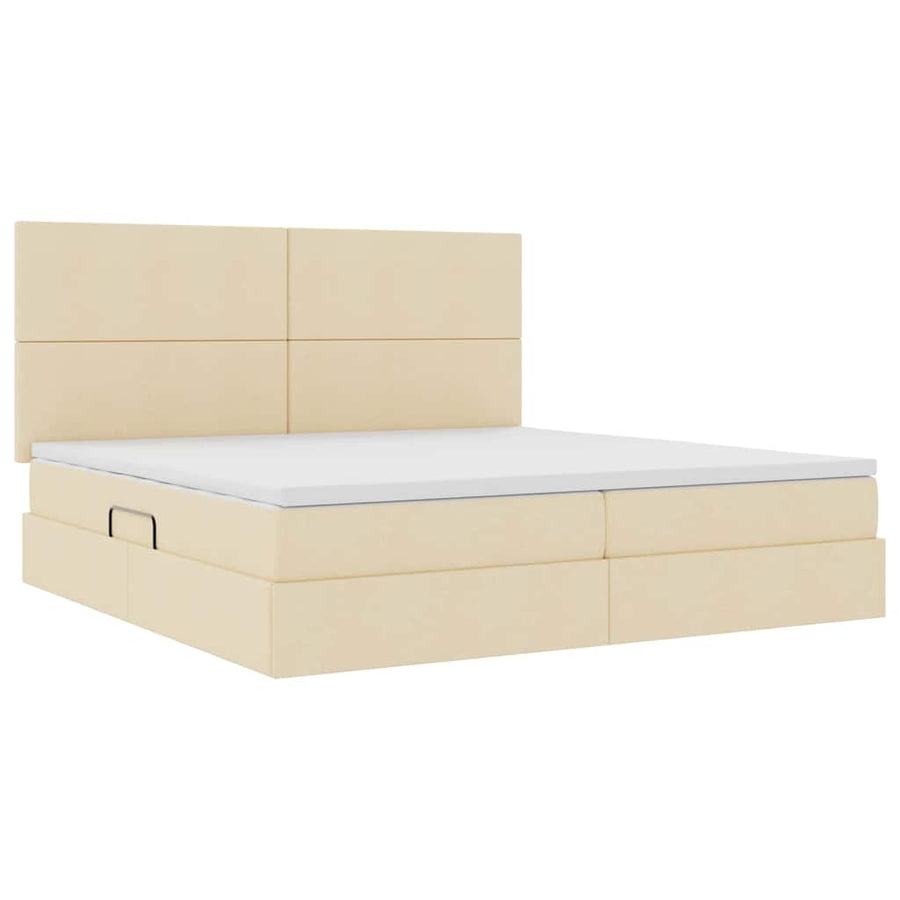 Opslag bed met matras met matras Crème 200 x 200 cm Polyester