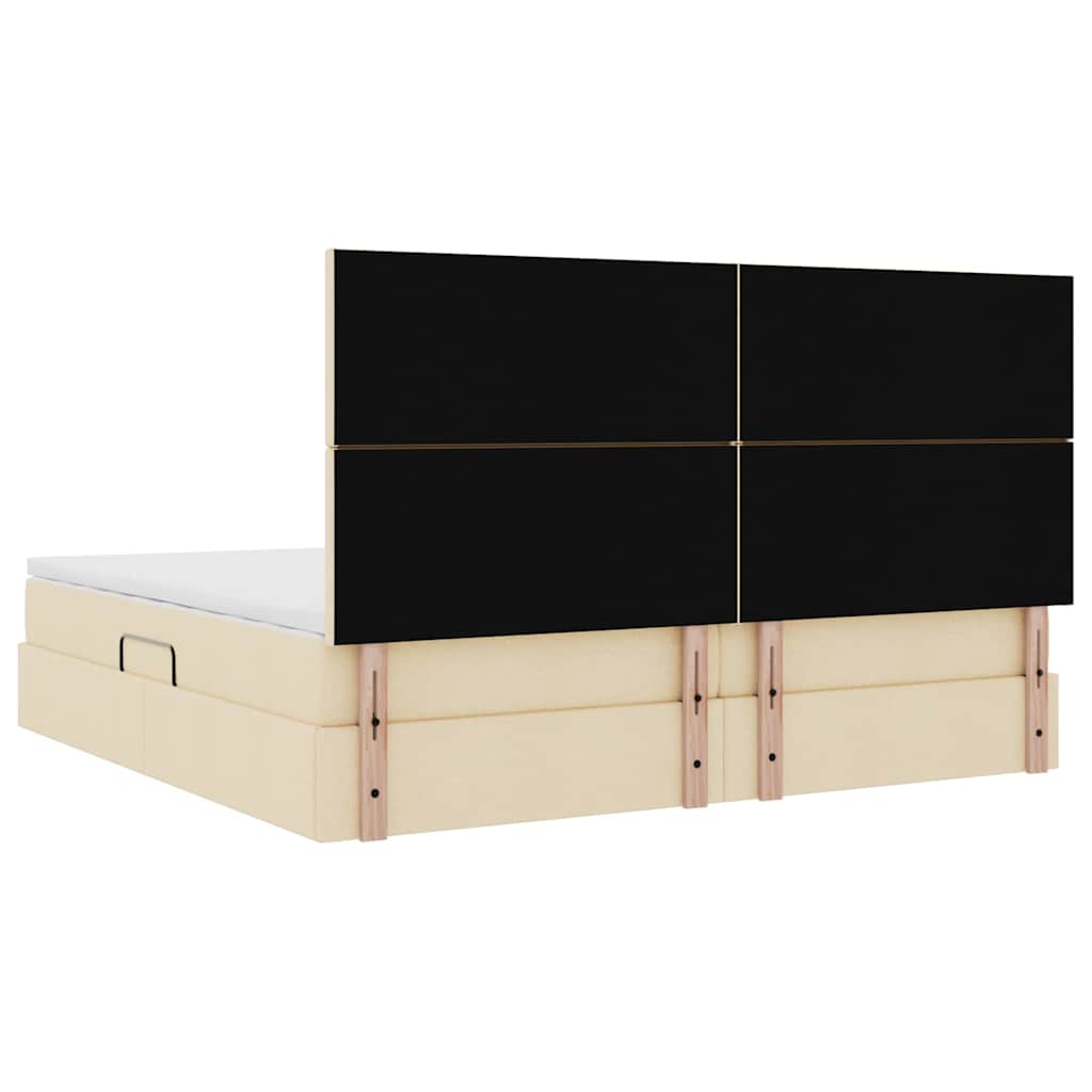 Opslag bed met matras met matras Crème 200 x 200 cm Polyester