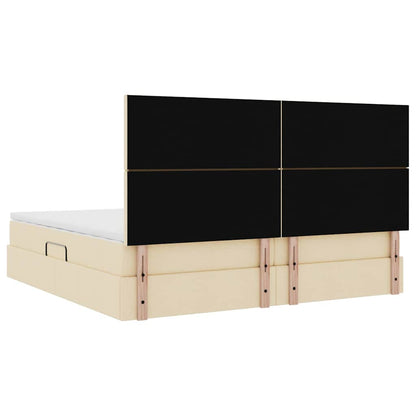 Opslag bed met matras met matras Crème 200 x 200 cm Polyester