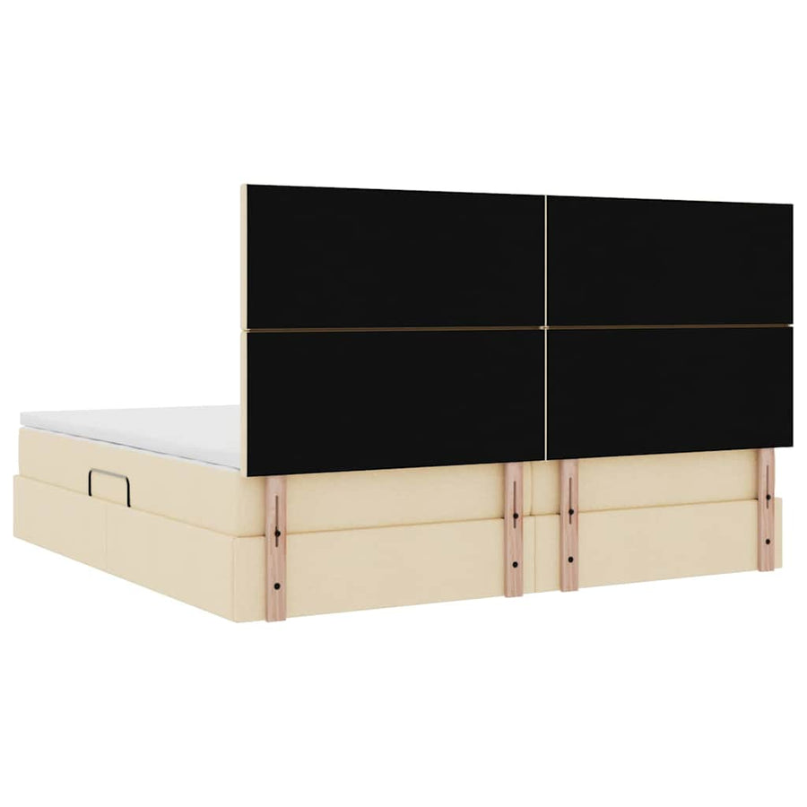 Opslag bed met matras met matras Crème 200 x 200 cm Polyester