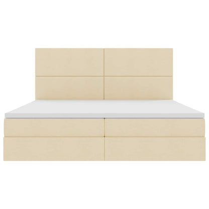 Opslag bed met matras met matras Crème 200 x 200 cm Polyester