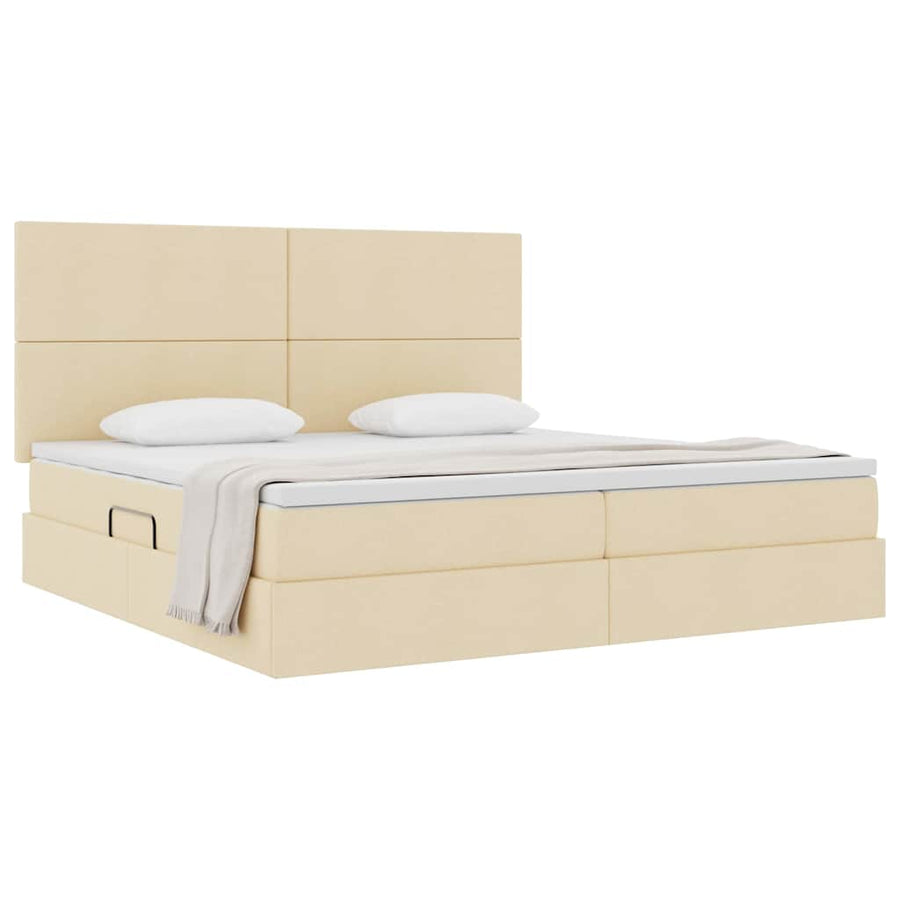 Opslag bed met matras met matras Crème 200 x 200 cm Polyester
