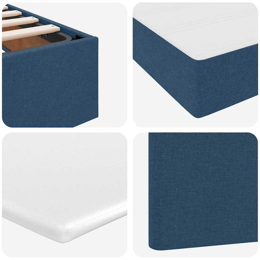 Opslag bed met matras met opslag Blauw 200 x 200 cm Nep Leer