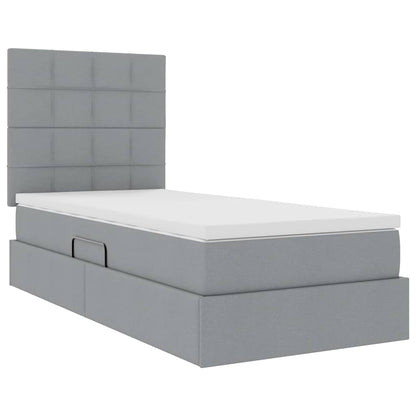 Opslag bed met matras Lichtgrijs 90 x 190 cm Polyester