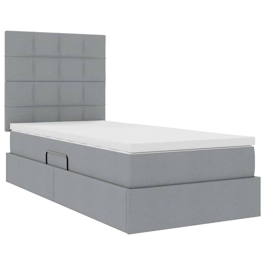 Opslag bed met matras Lichtgrijs 90 x 190 cm Polyester