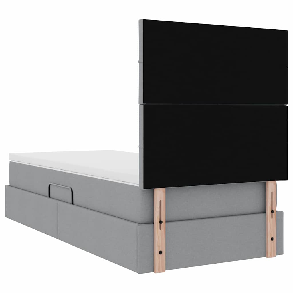 Opslag bed met matras Lichtgrijs 90 x 190 cm Polyester