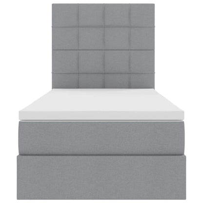 Opslag bed met matras Lichtgrijs 90 x 190 cm Polyester