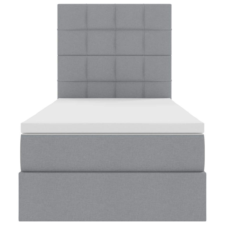 Opslag bed met matras Lichtgrijs 90 x 190 cm Polyester