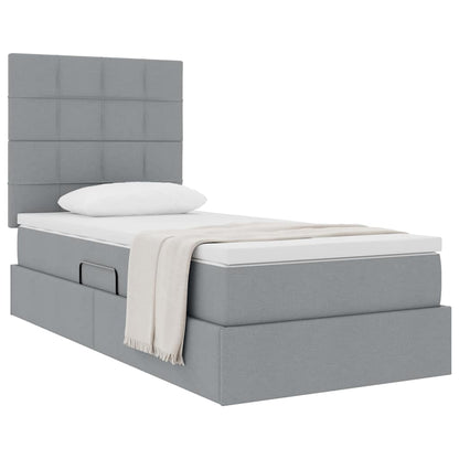Opslag bed met matras Lichtgrijs 90 x 190 cm Polyester