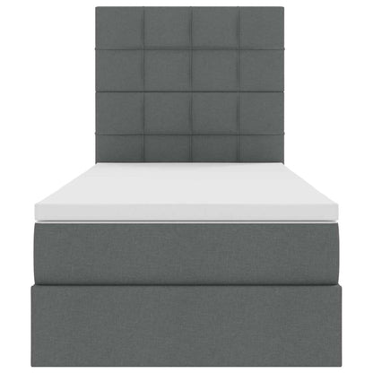 Opslag bed met matras Donkergrijs 90 x 190 cm Polyester