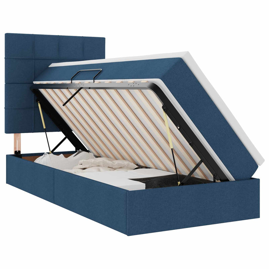 Opslag bed met matras met matras Blauw 90 x 190 cm Polyester