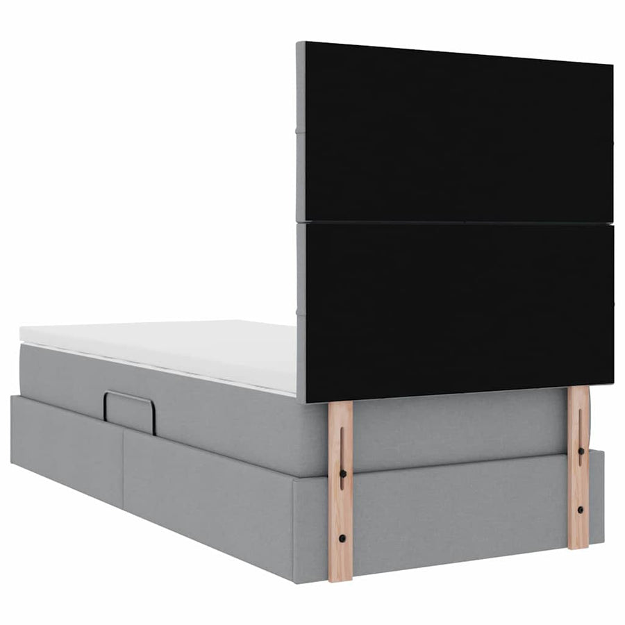 Opslag bed met matras Lichtgrijs 90 x 200 cm Polyester