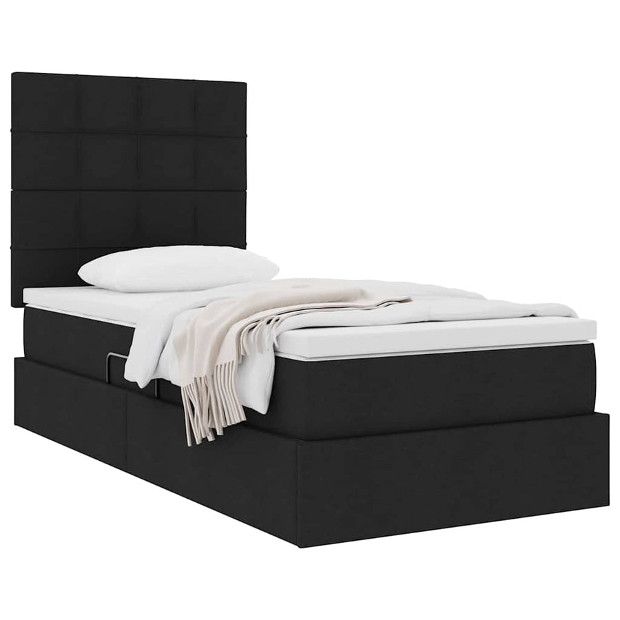 Opslag bed met matras met matras Zwart 90 x 200 cm Polyester