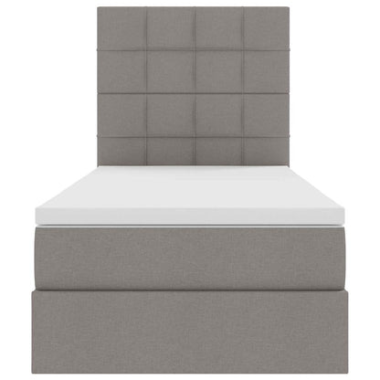 Opslag bed met matras met matras Taupe 90 x 200 cm Polyester