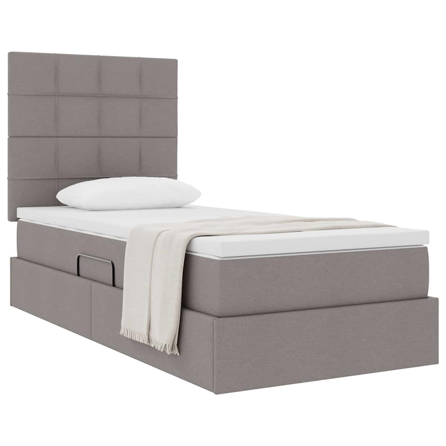 Opslag bed met matras met matras Taupe 90 x 200 cm Polyester