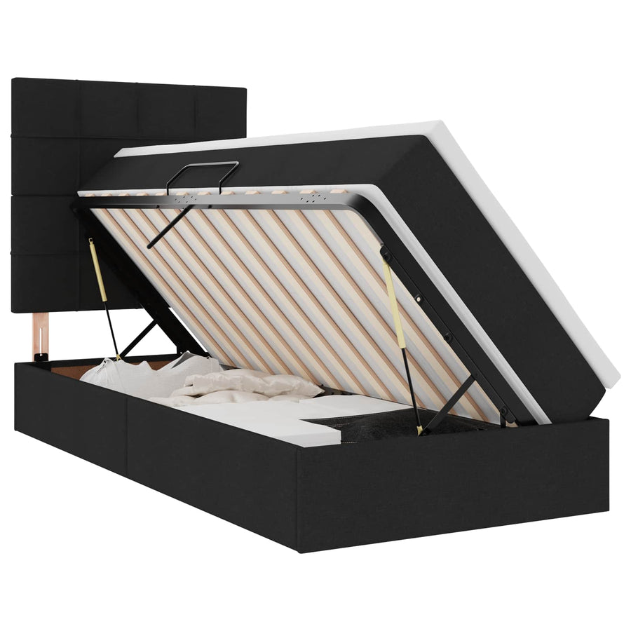 Opslag bed met matras met matras Zwart 100 x 200 cm Polyester