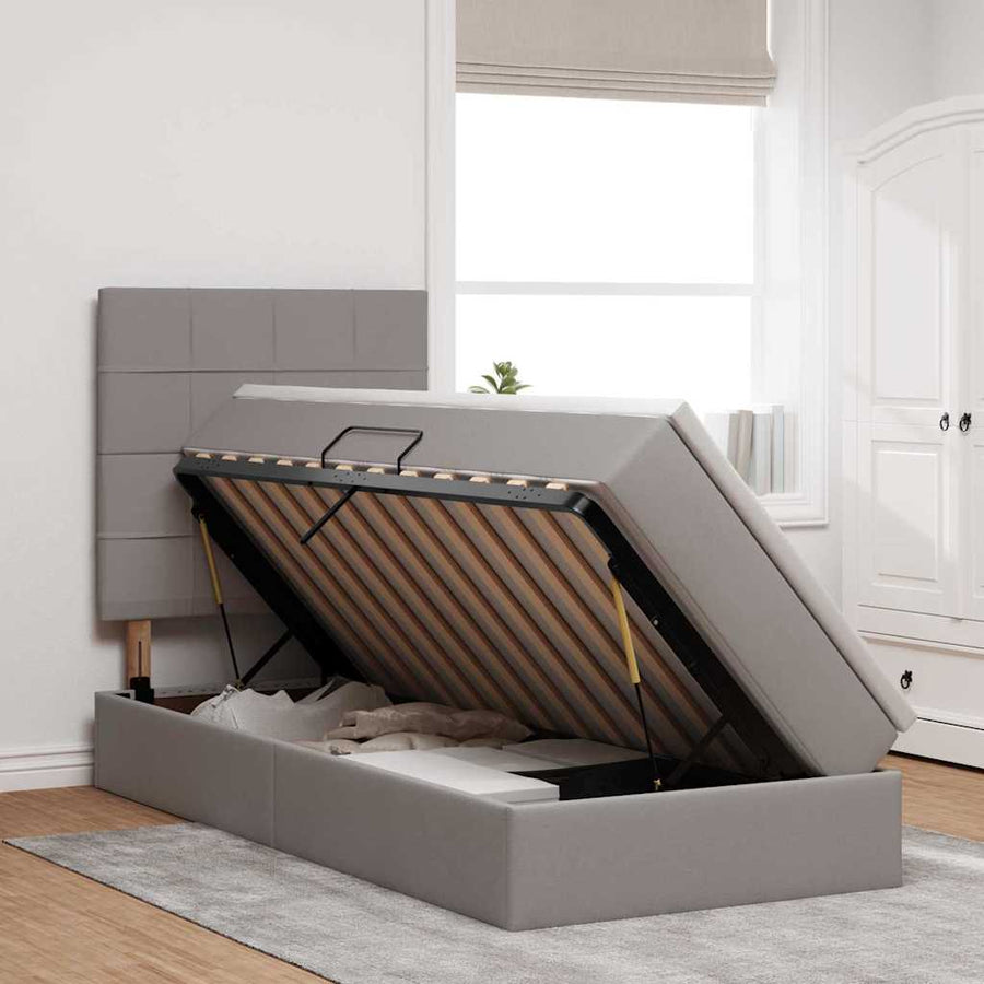 Opslag bed met matras met matras Taupe 100 x 200 cm Polyester