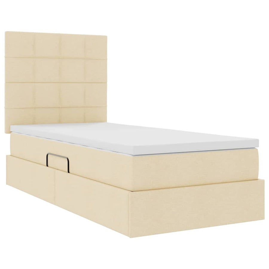 Opslag bed met matras met matras Crème 100 x 200 cm Polyester