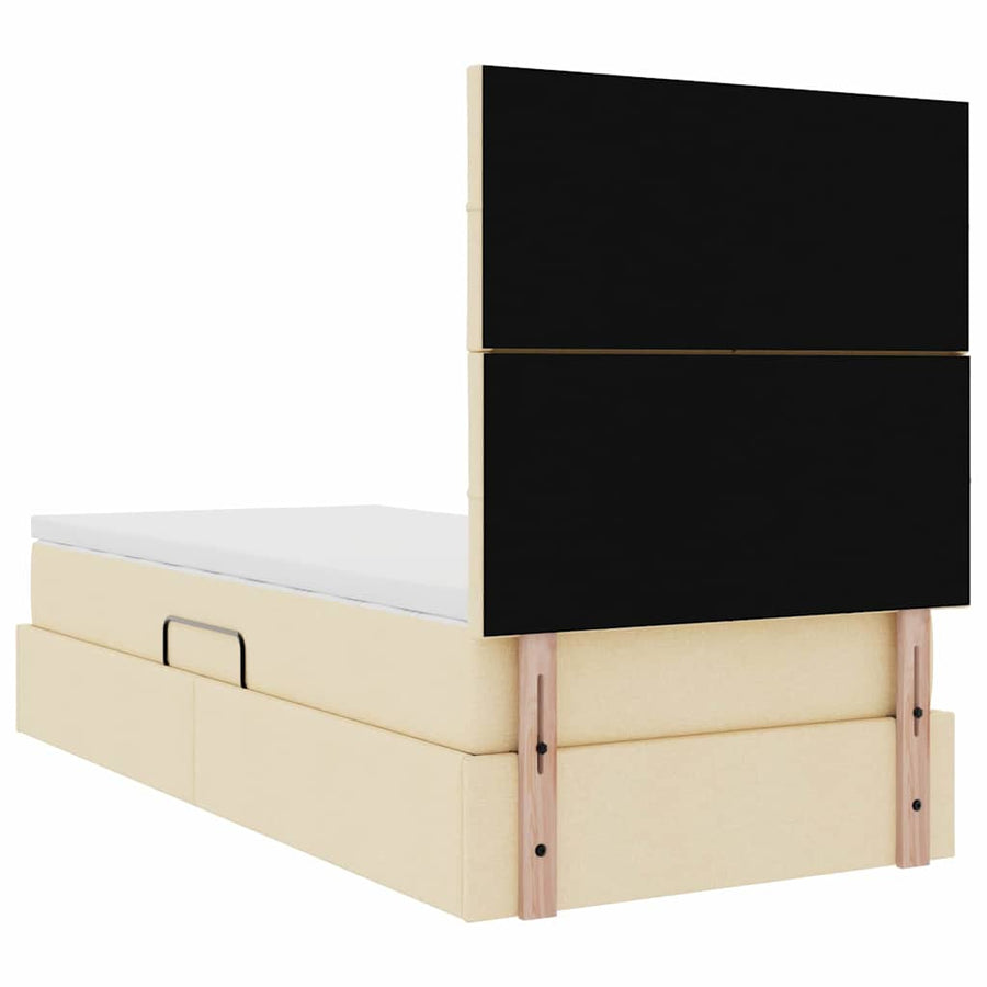 Opslag bed met matras met matras Crème 100 x 200 cm Polyester