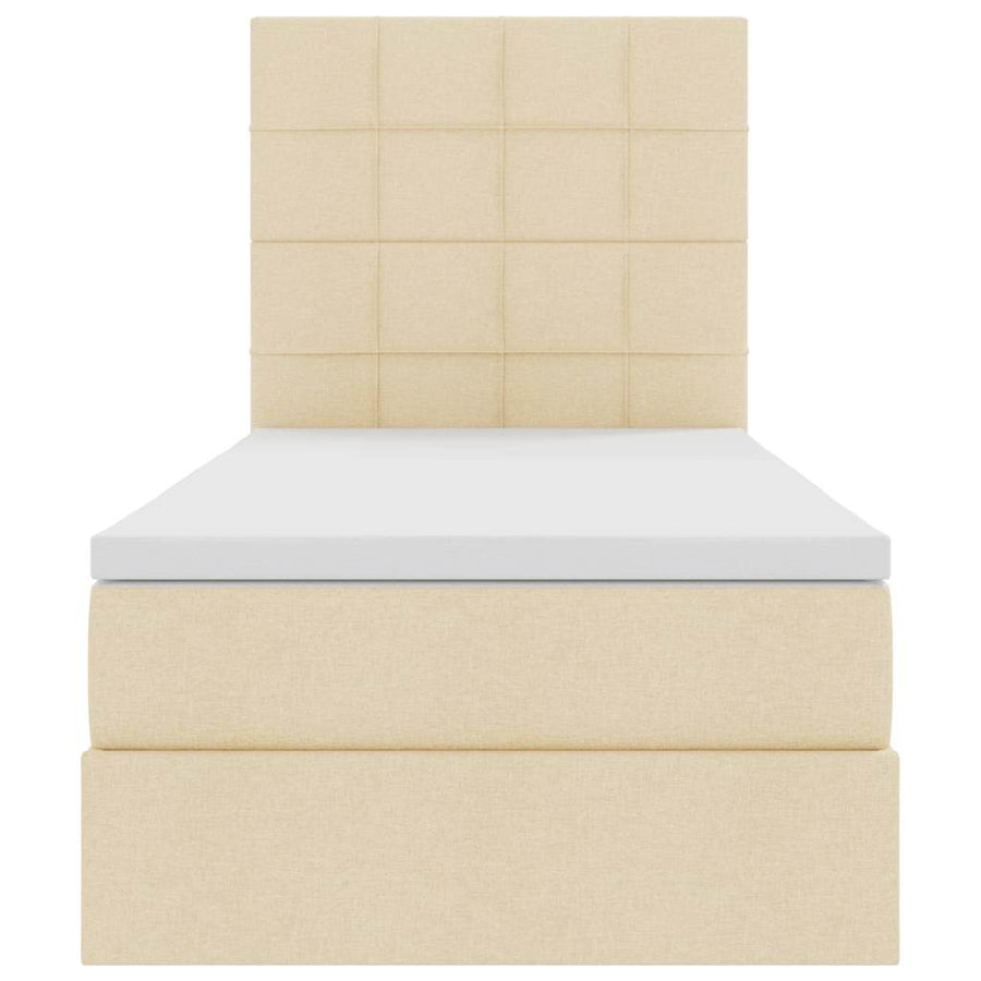 Opslag bed met matras met matras Crème 100 x 200 cm Polyester