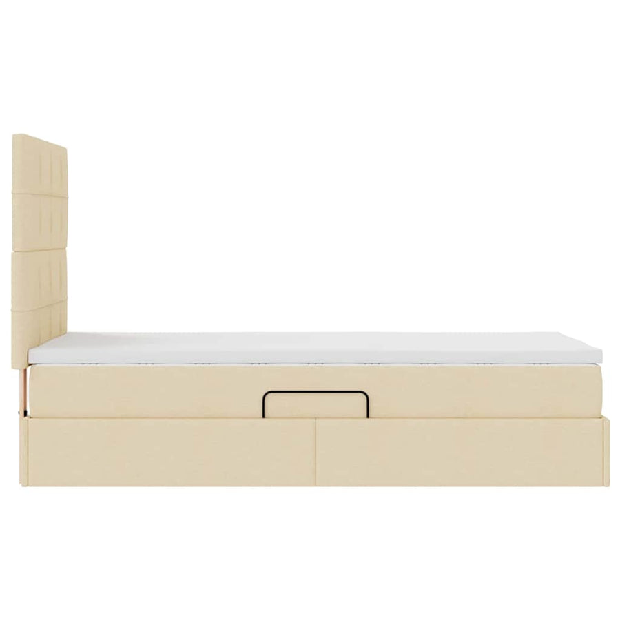 Opslag bed met matras met matras Crème 100 x 200 cm Polyester