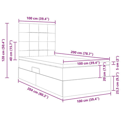 Opslag bed met matras met matras Blauw 100 x 200 cm Polyester