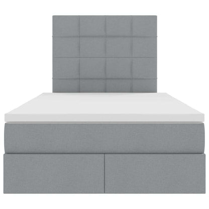 Opslag bed met matras Lichtgrijs 120 x 190 cm Nep Leer