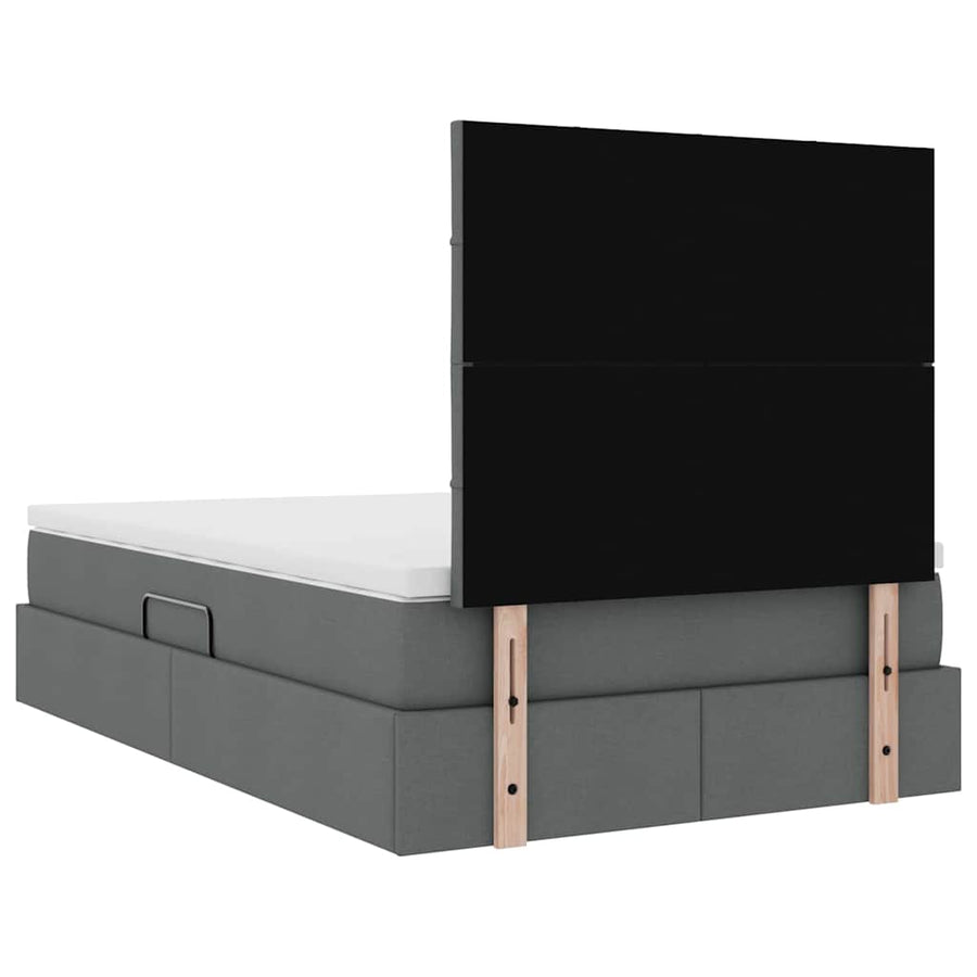 Opslag bed met matras Donkergrijs 120 x 190 cm Nep Leer