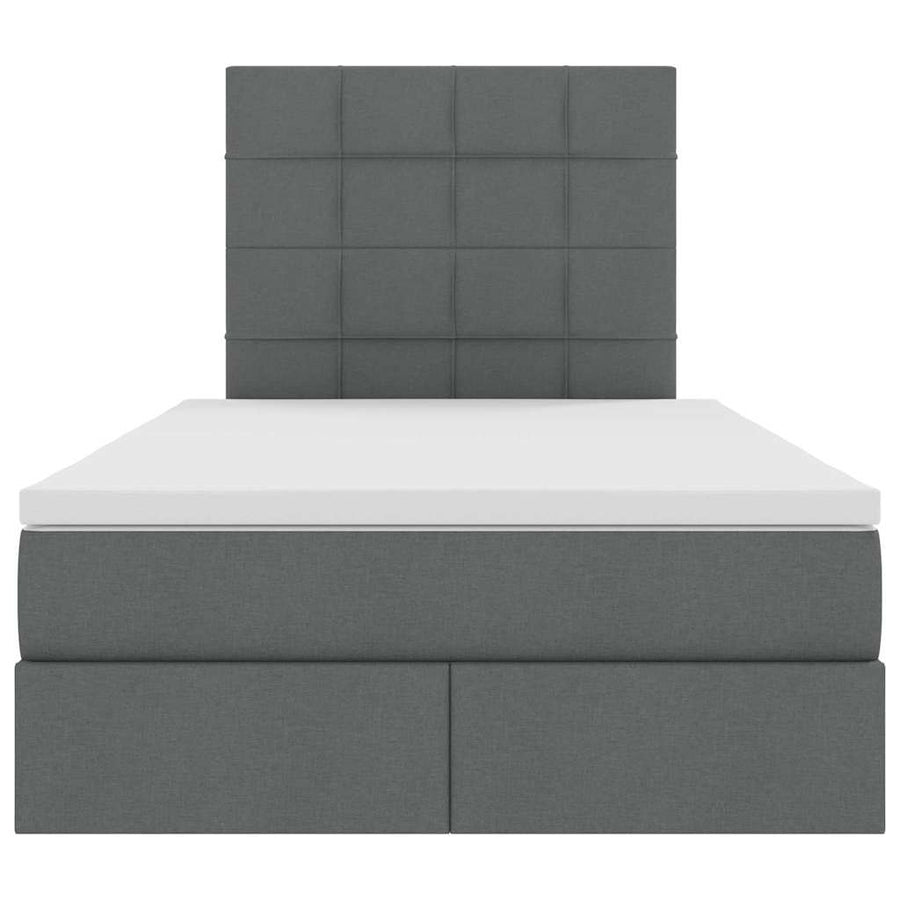 Opslag bed met matras Donkergrijs 120 x 190 cm Nep Leer