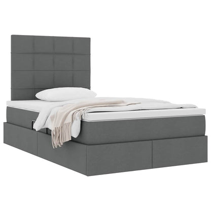 Opslag bed met matras Donkergrijs 120 x 190 cm Nep Leer