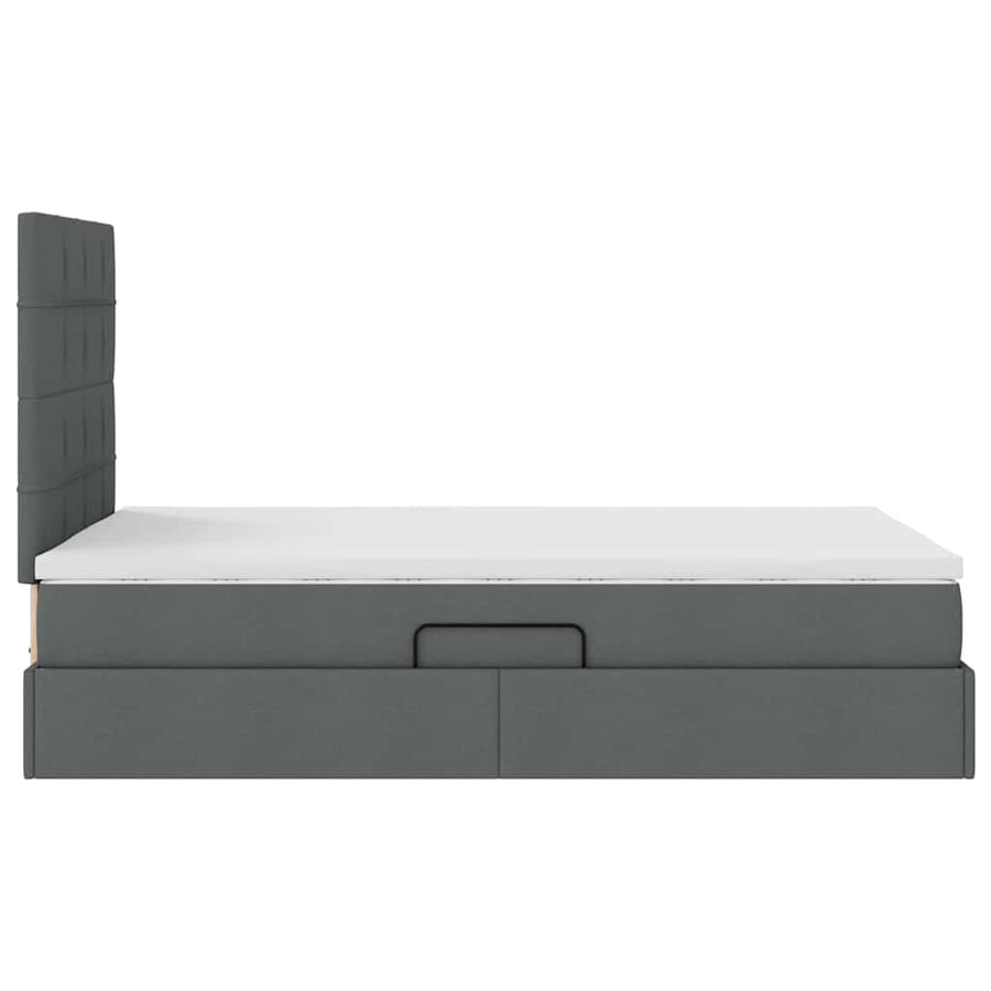 Opslag bed met matras Donkergrijs 120 x 190 cm Nep Leer
